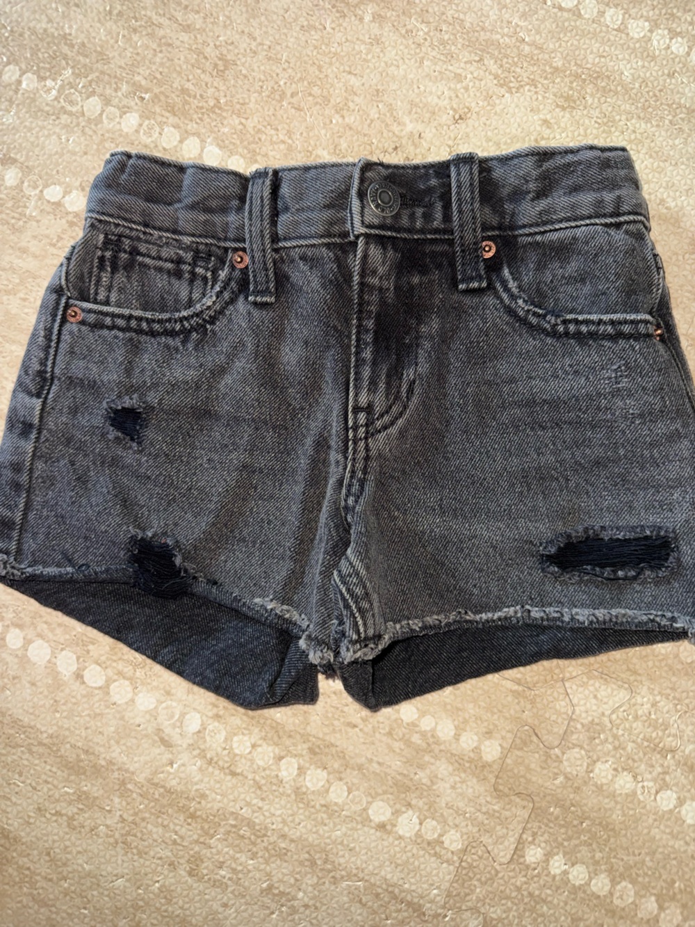 Old Navy Kids Black Distressed Denim Shorts High Rise Size 5